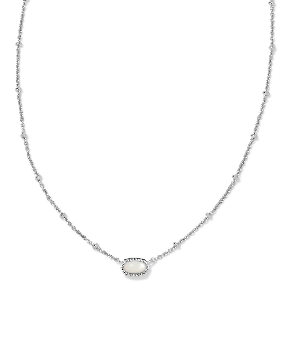 Kendra Scott: Mini Elisa Satellite Short Pendant Necklace in Rhod Ivory Mop - The Vogue Boutique