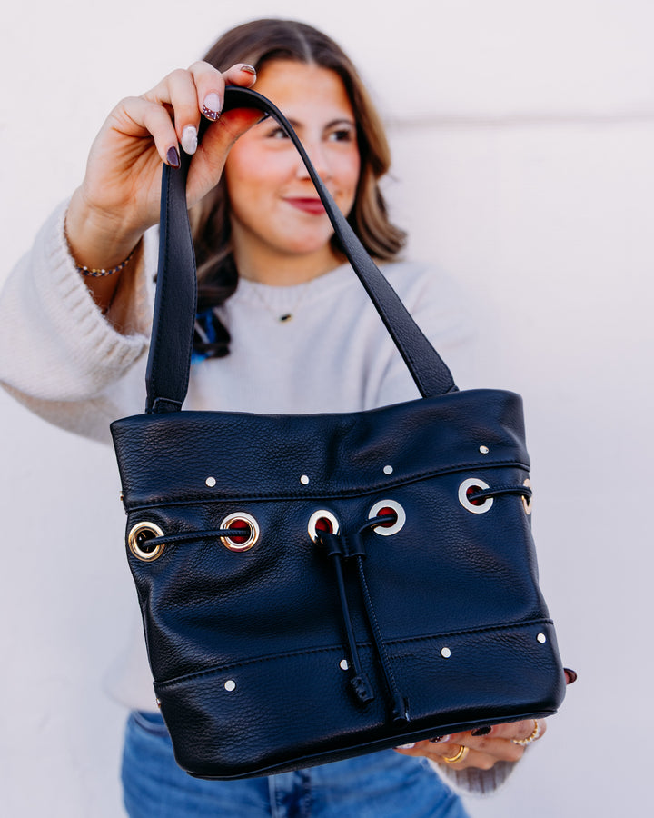 Hammitt: Gianna Small Handbag in Black/Gold