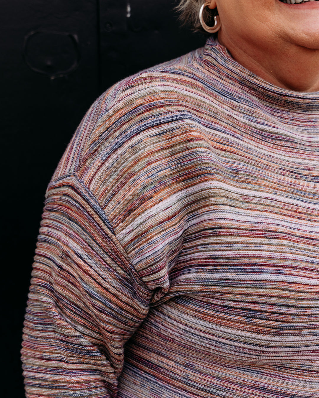 French Dressing Jeans: Boat Neck Long Sleeve Sweater in Multi Sp (1215888)