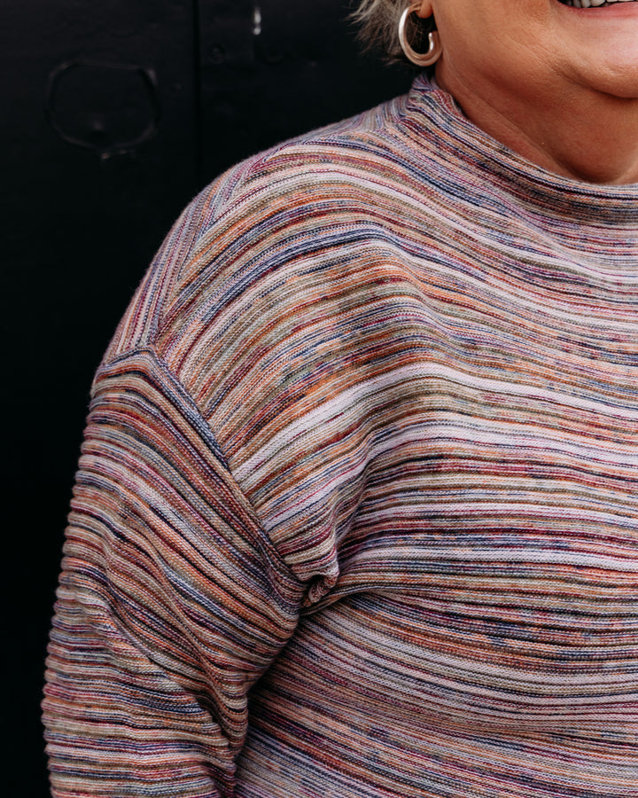 French Dressing Jeans: Boat Neck Long Sleeve Sweater in Multi Sp (1215888)