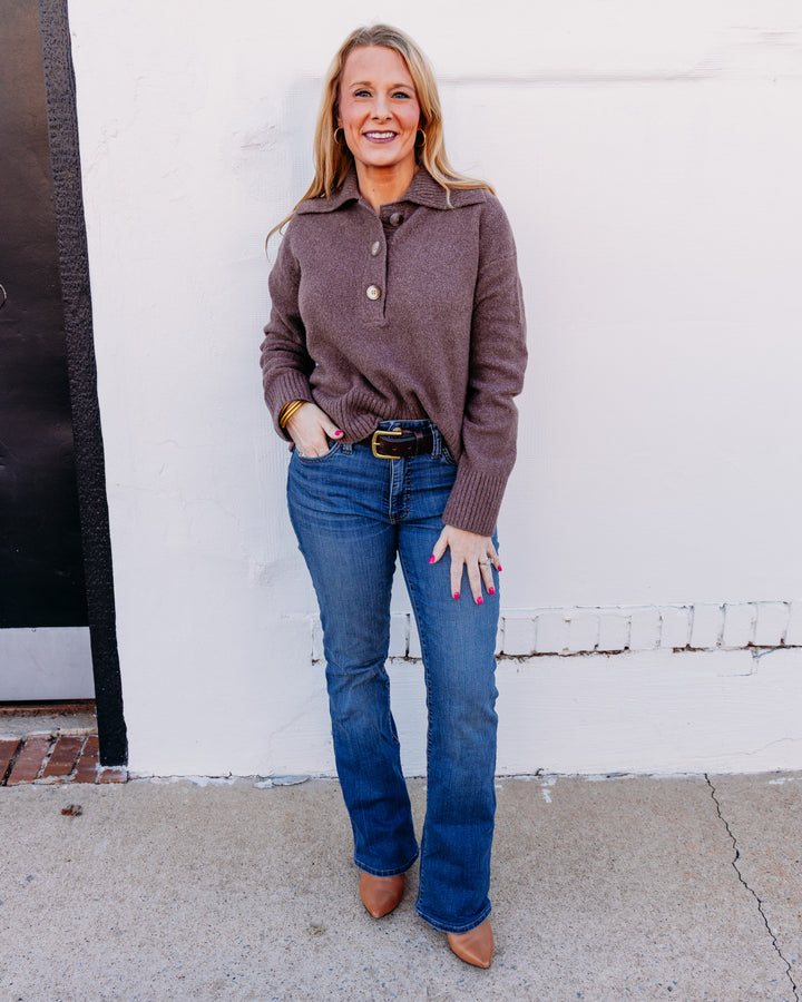 Free People: TRADING UP POLO in Enchanted Oak Melange (FP-OB2330737-2200)