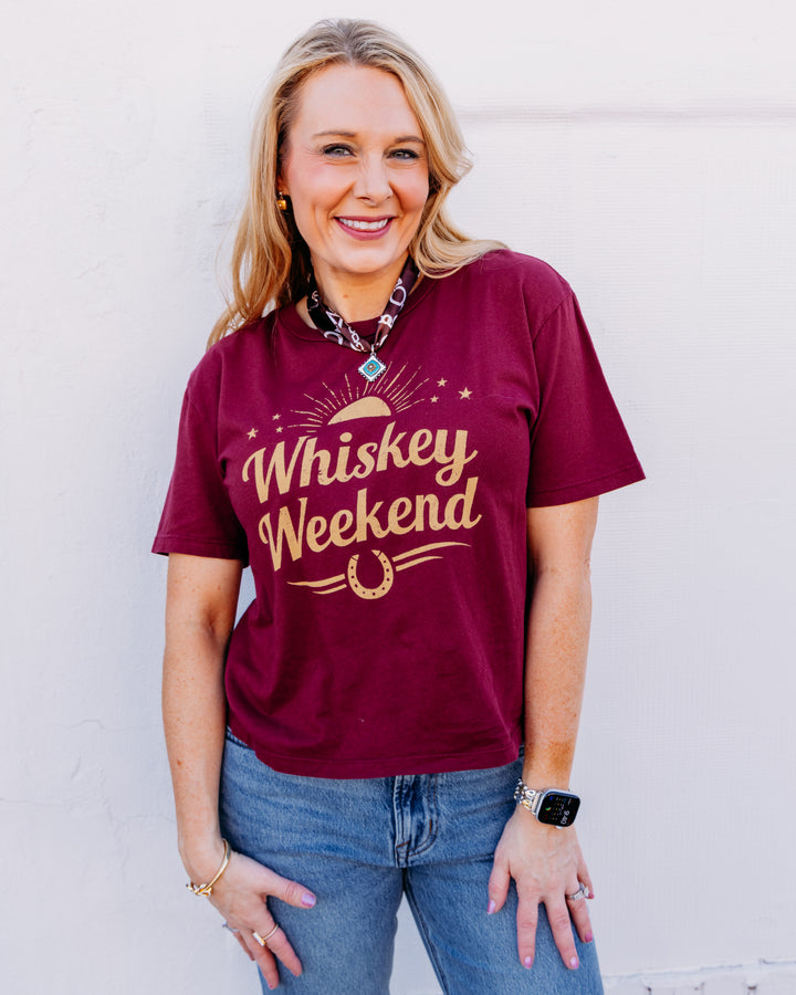 Project Social T: Whiskey Weekend Tee in Dark Cherry