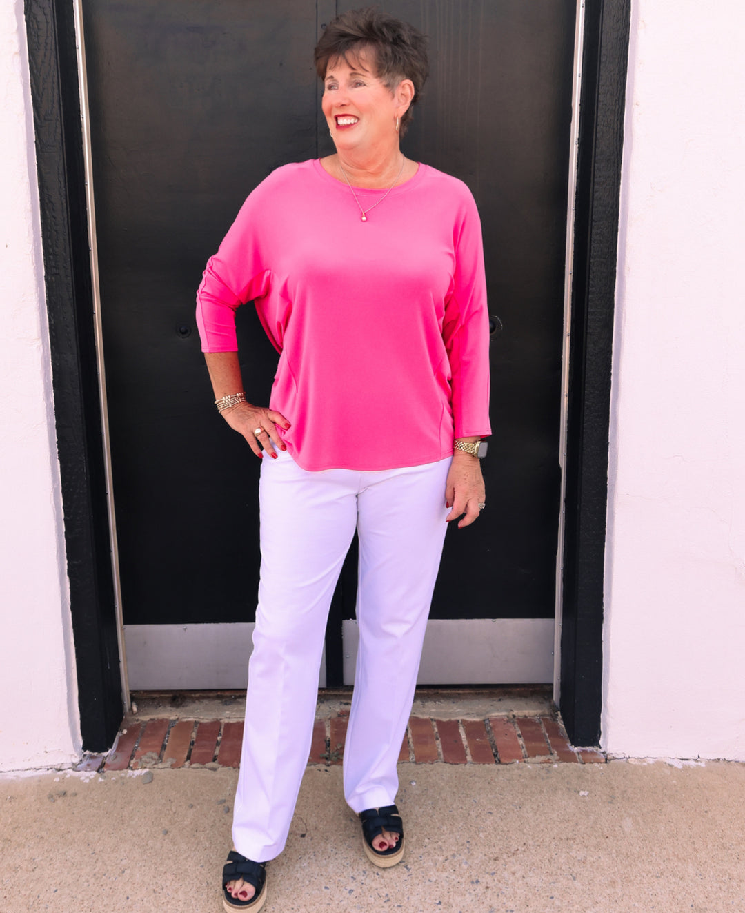Joseph Ribkoff: Dazzle Pink Top - 232002 - The Vogue Boutique