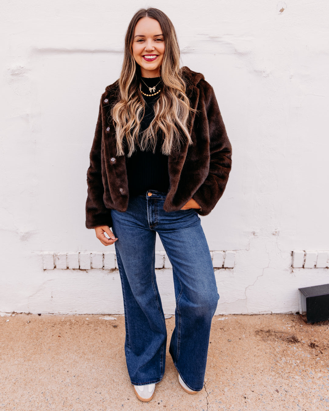 Kut: Saskia Faux Fur Jacket in Chocolate (KJ68501)
