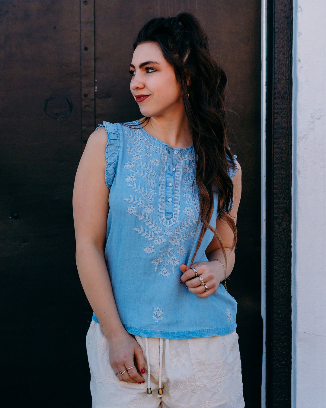 Dear John: Nicola Top in Carolina Blue - The Vogue Boutique