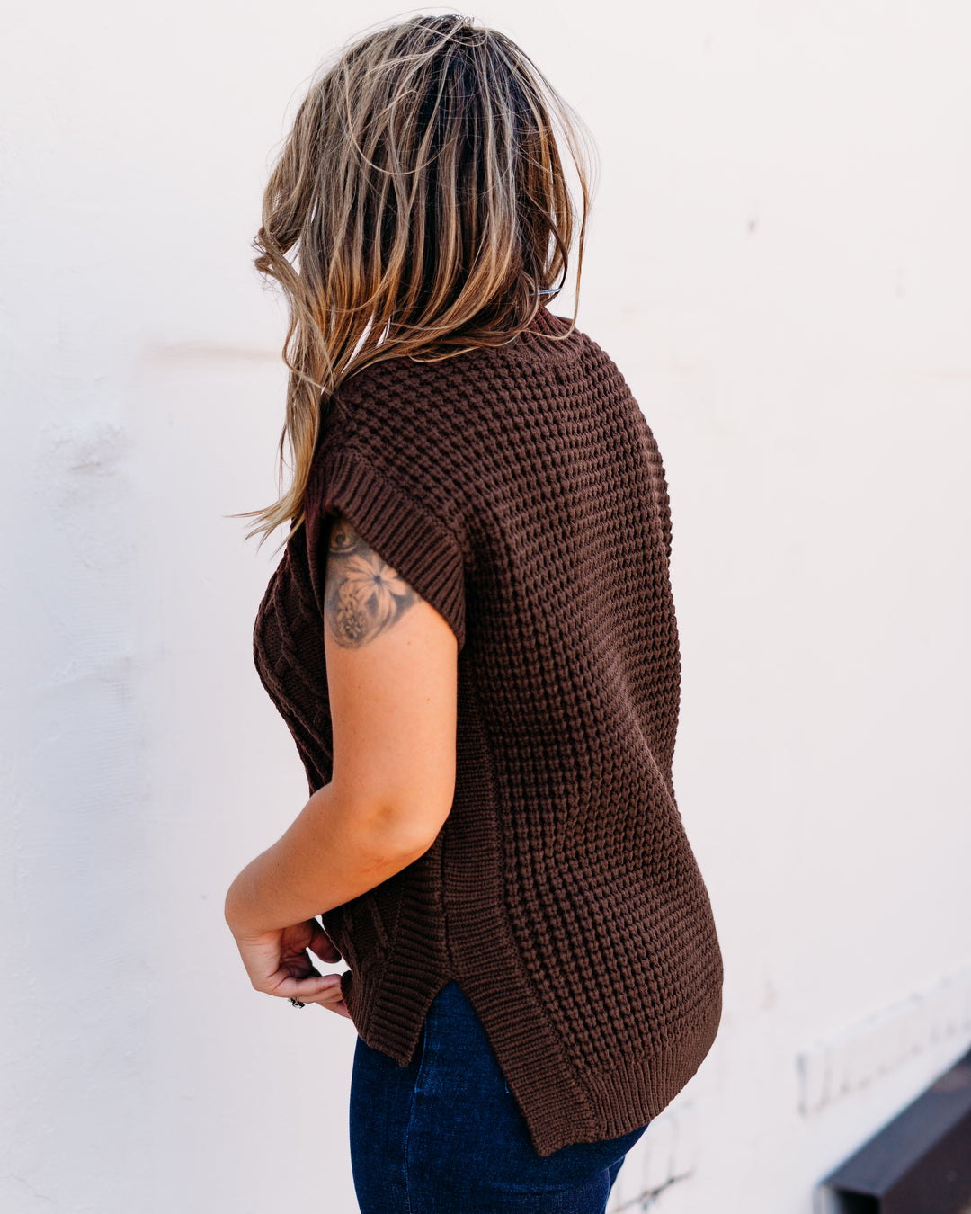 Dear John: Briana Short Sleeve Sweater in Cappuccino - The Vogue Boutique