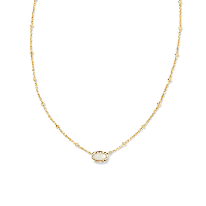 Kendra Scott: Mini Elisa Satellite Short Pendant Necklace in Gold Ivory Mother Of Pearl - The Vogue Boutique