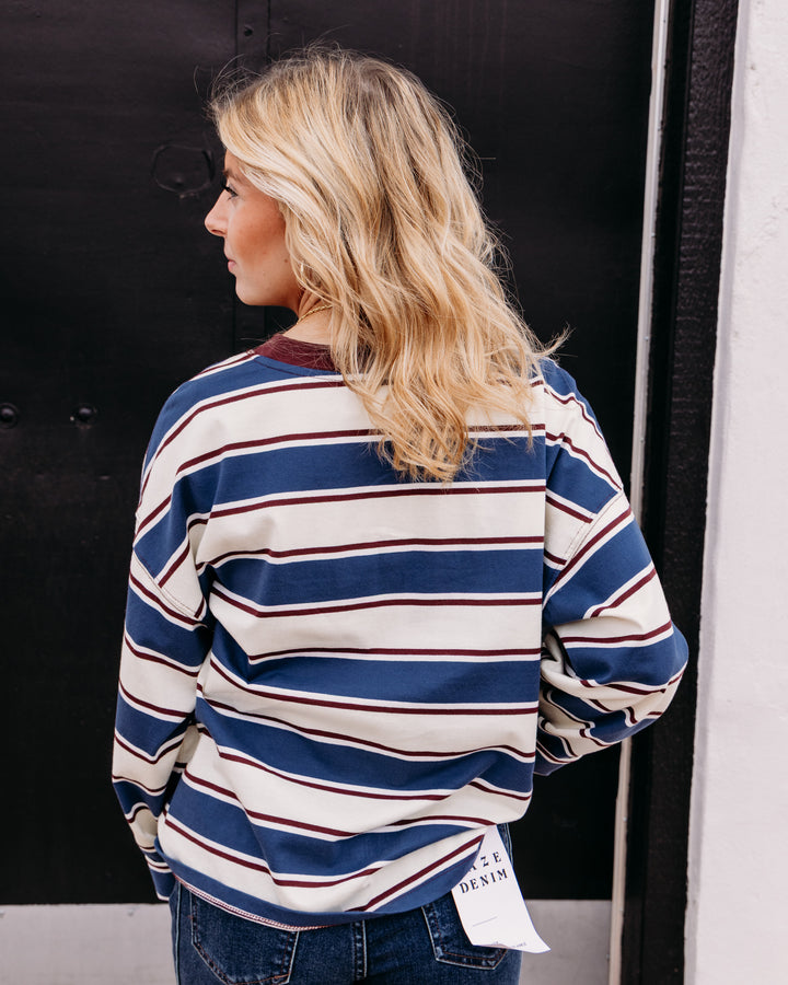 Daze: Salinas Easy Long Sleeve Tee in Cove Stripe (D00052000-JA)