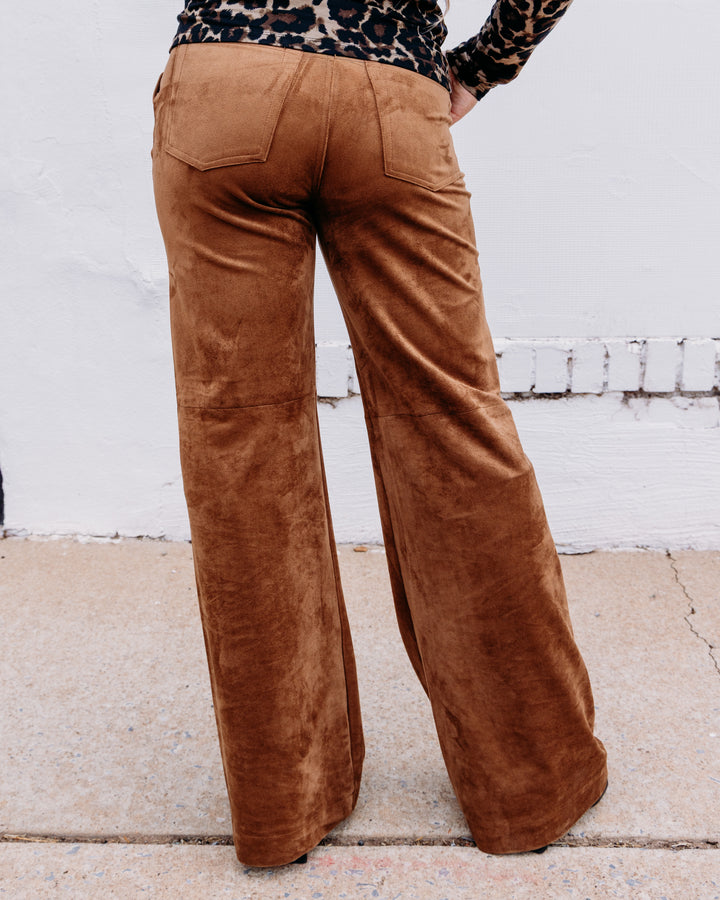 Z Supply: Cecile Mid Rise Wide Leg in Saddle Suede