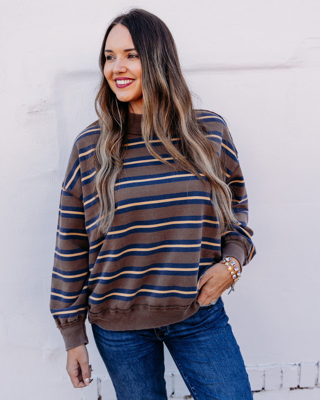 Free People: PALM SPRING STRIPED in Army Combo (FP-OB2391270-3352)