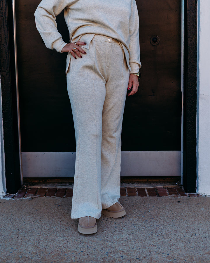 Spanx: Brushed AE Flare Pant in Heather Cream - The Vogue Boutique