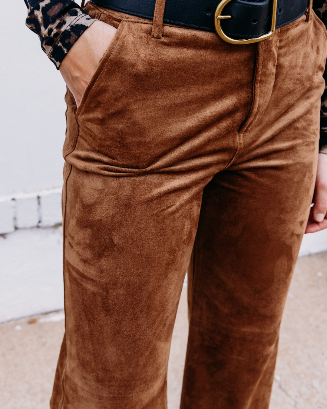 Z Supply: Cecile Mid Rise Wide Leg in Saddle Suede