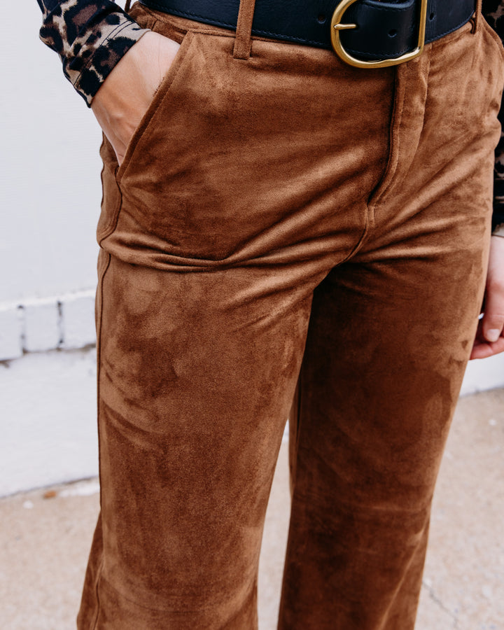 Z Supply: Cecile Mid Rise Wide Leg in Saddle Suede
