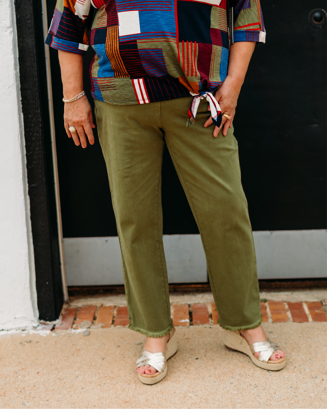 Multiples: Fringe Hem Ankle Pant (M35714PM) - The Vogue Boutique