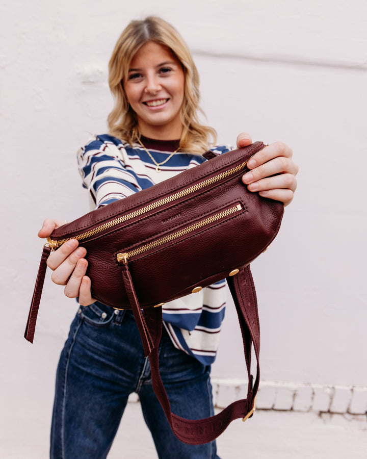Hammitt: Charles Crossbody Med in Cherrywood Pebble