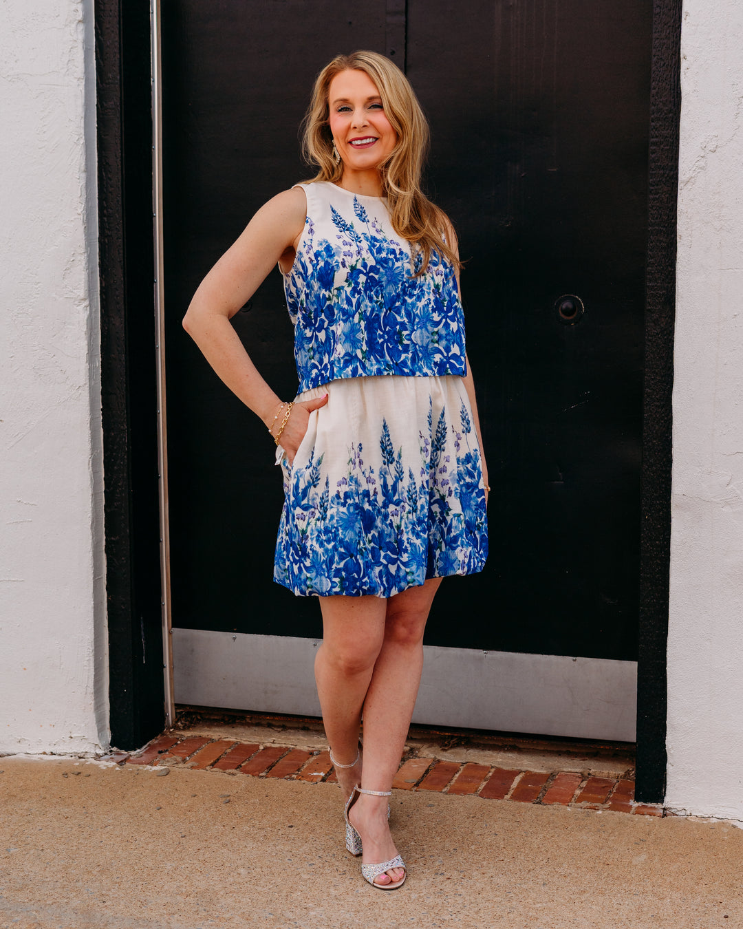 Joy Joy: Indigo Meadow Bubble Skirt (77C4951)