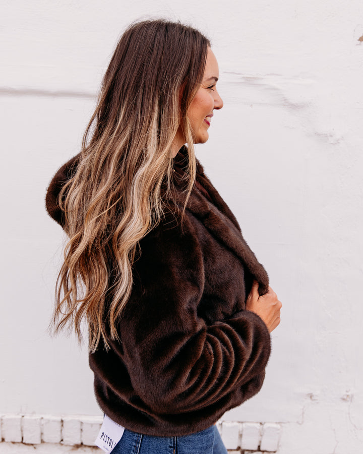 Kut: Saskia Faux Fur Jacket in Chocolate (KJ68501)