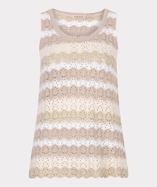 Esqualo: Ajour Knit Top in Stripe 27200 - The Vogue Boutique