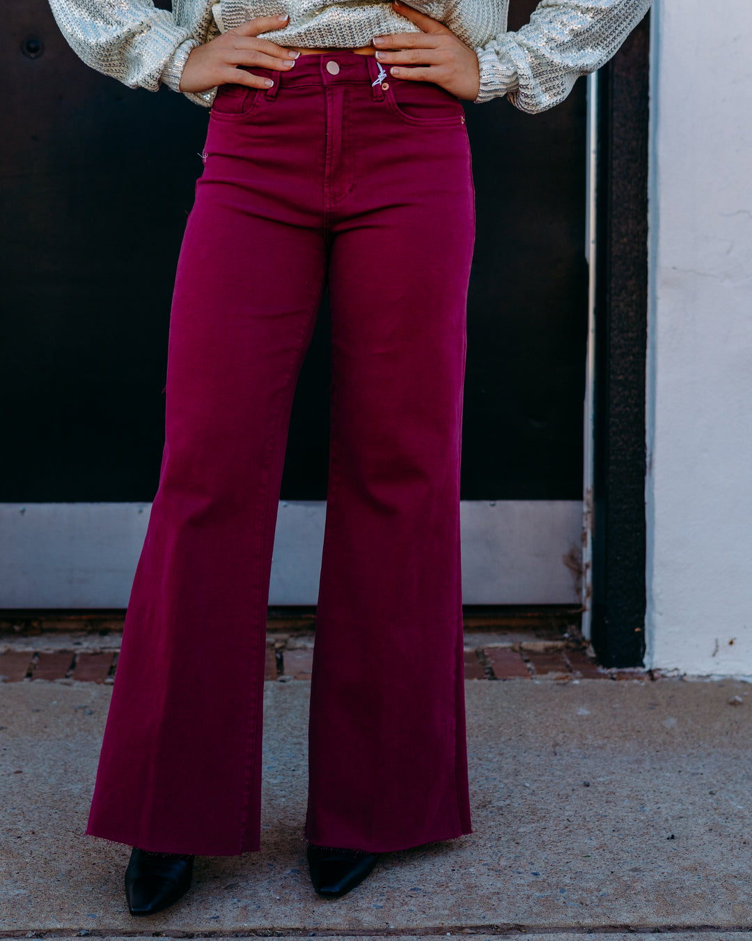 Dear John: Fiona Wide Leg Jeans in Beaujolais DPM55C336BJA - The Vogue Boutique