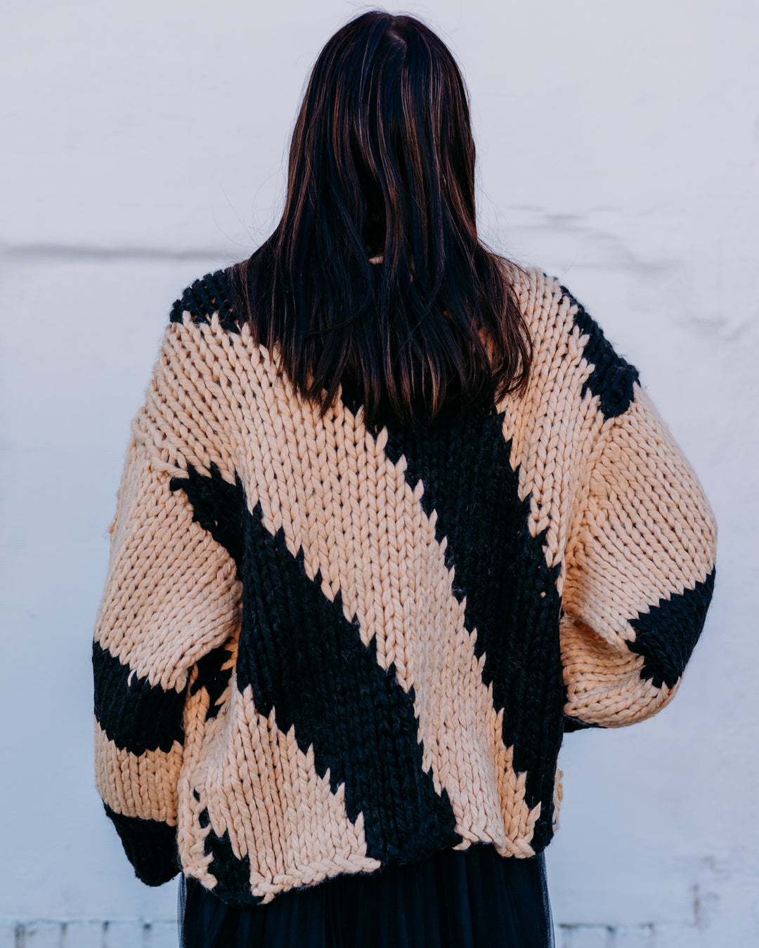 Elan: Beige Black Cardigan sws11513