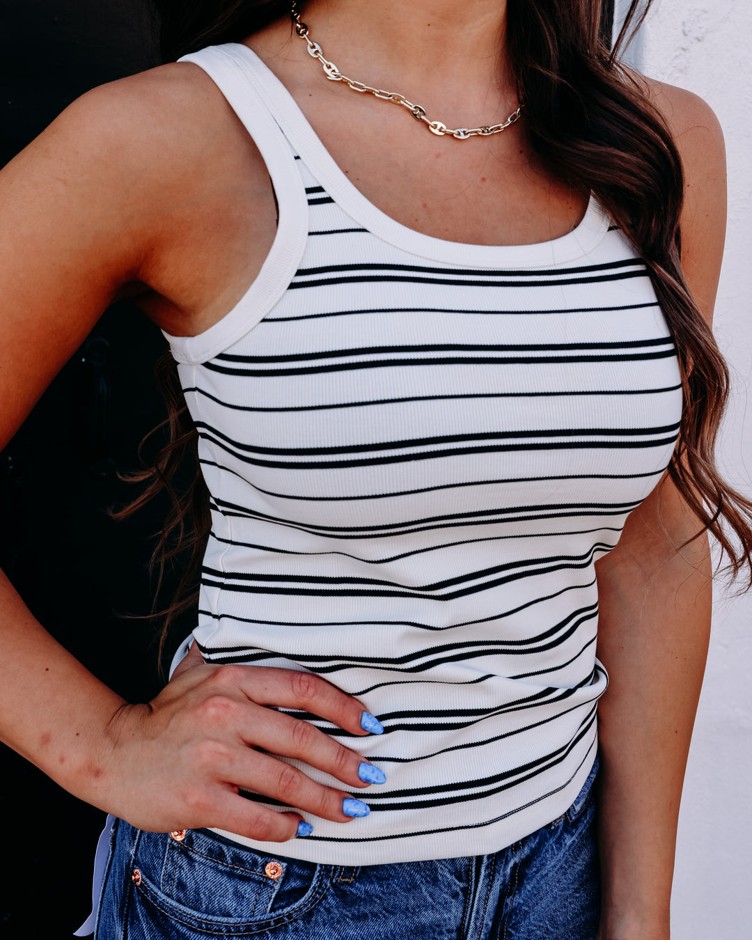 SPANX® RIBBED KNIT SCOOP NECK TANK IN IVORY(22828R)