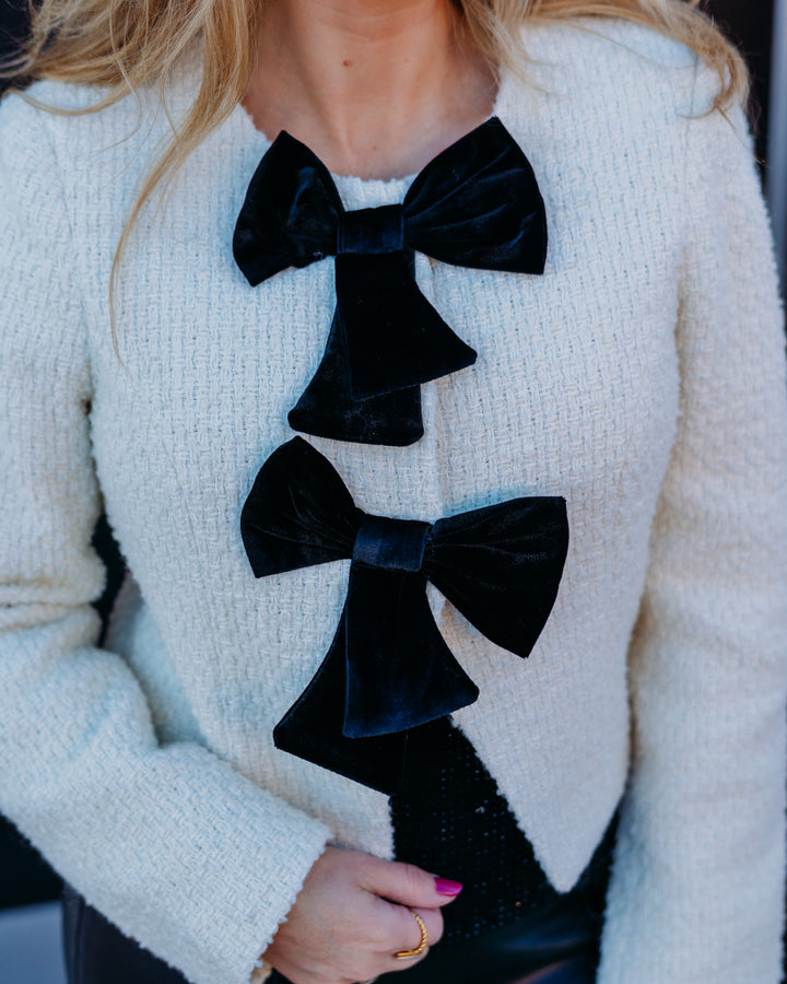 Dolce Cabo: Black Bow Jacket 75754 - The Vogue Boutique