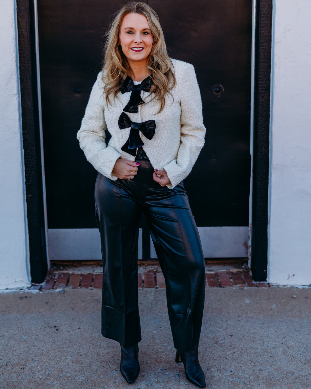 Dolce Cabo: Black Bow Jacket 75754 - The Vogue Boutique