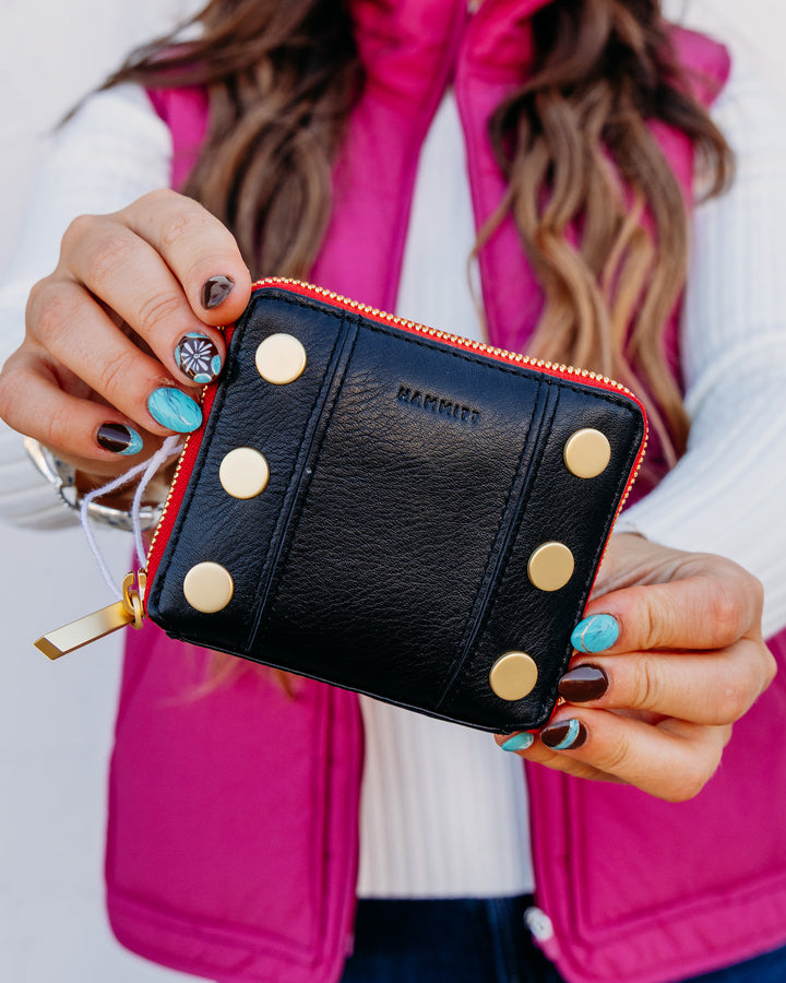 Hammitt: 5 North in Black/Brushed Gold Red Zip (17256)