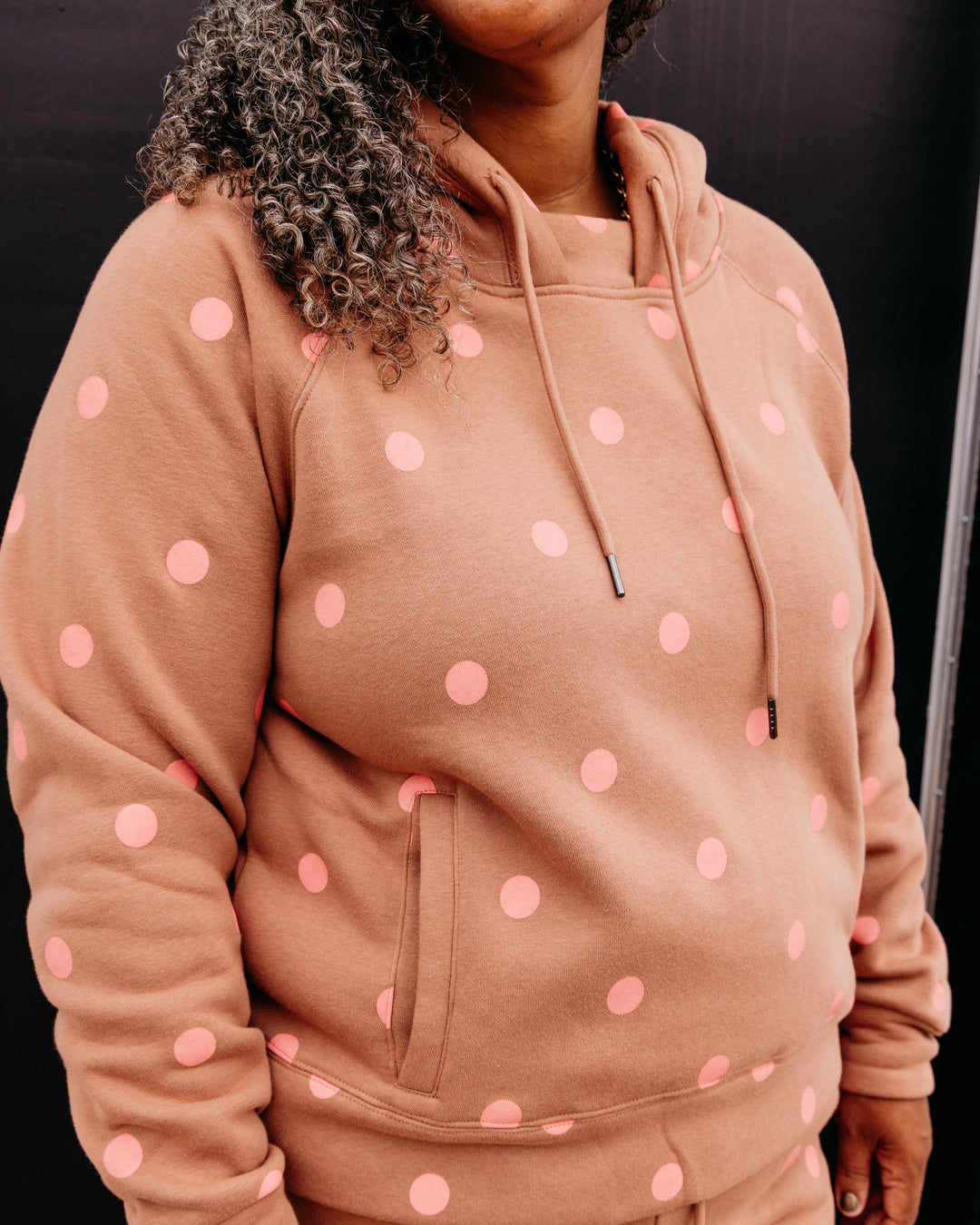 Poppy & Pine: Brown Pink Polka Dot Sweatsuit Set