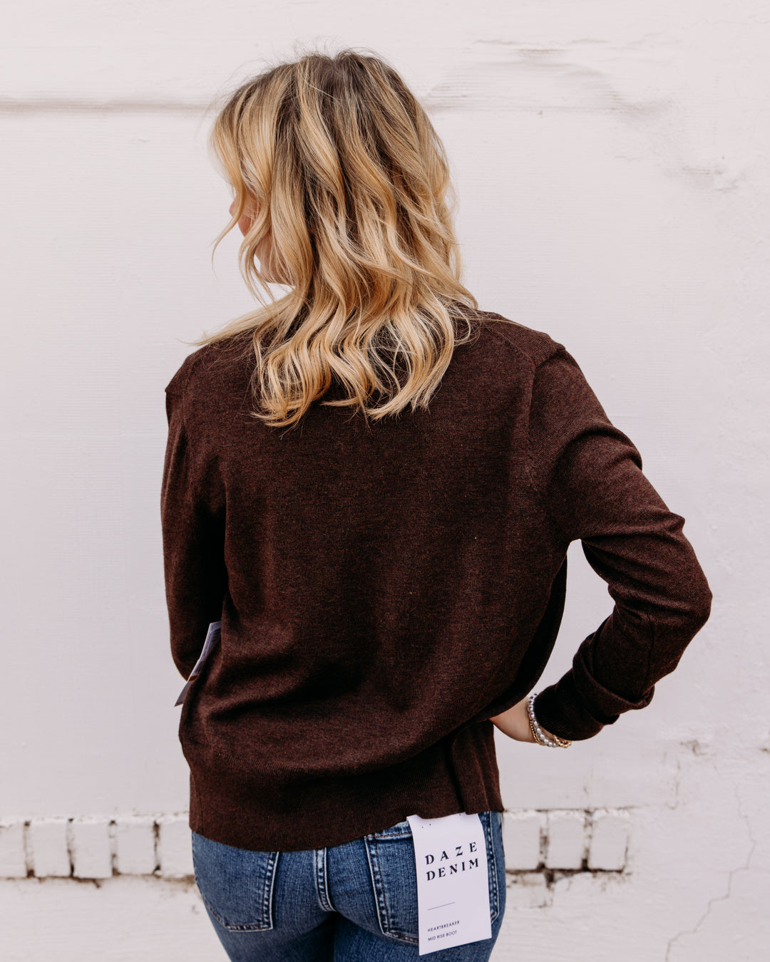 Karen Kane: Button Up Cardigan Sweater in Chocolate (3L89344)