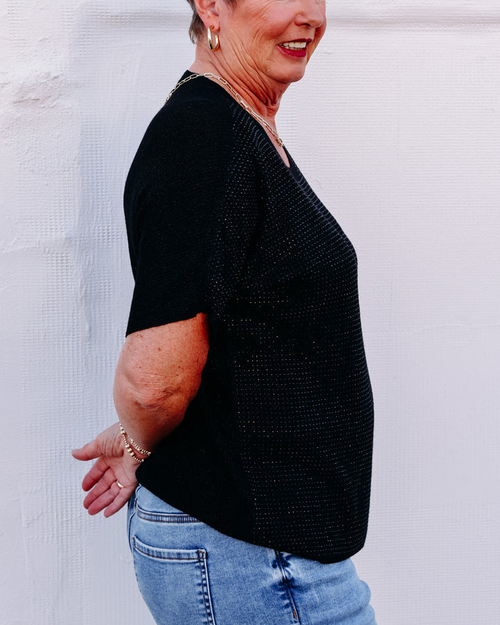 Joseph Ribkoff: LDS Top in Black (263900CO)