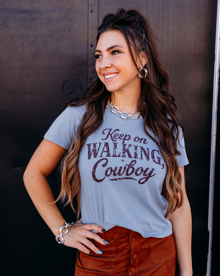 Project Social T: Keep Walking Tee in Smokey Blue