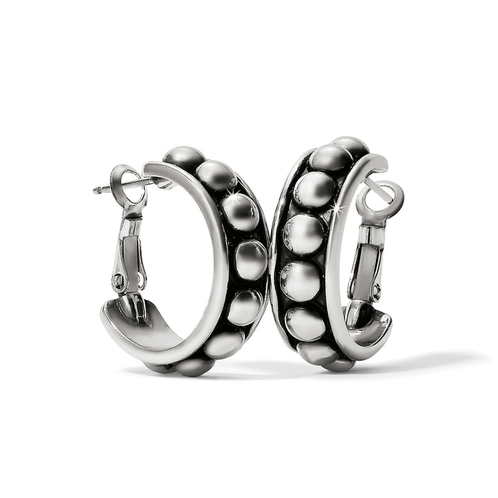 Brighton: Pretty Tough Stud Medium Leverback Hoop Earrings - The Vogue Boutique