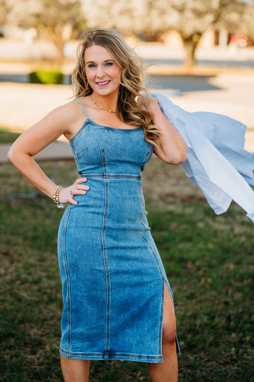 Steve Madden: Giselle Dress Blue Denim - The Vogue Boutique