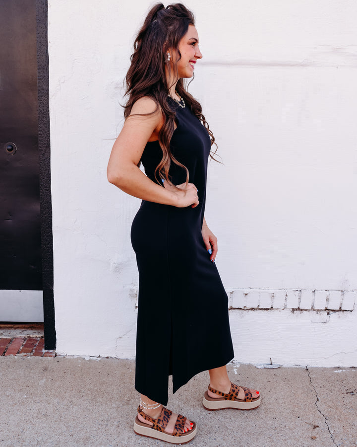 SPANX AIRESSENTIALS® FRENCH RIB MAXI TANK DRESS IN VERY BLACK (22244R)