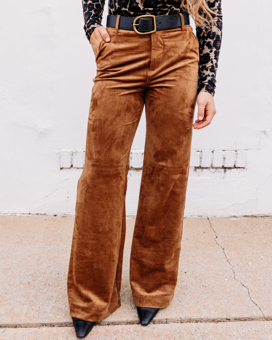 Z Supply: Cecile Mid Rise Wide Leg in Saddle Suede