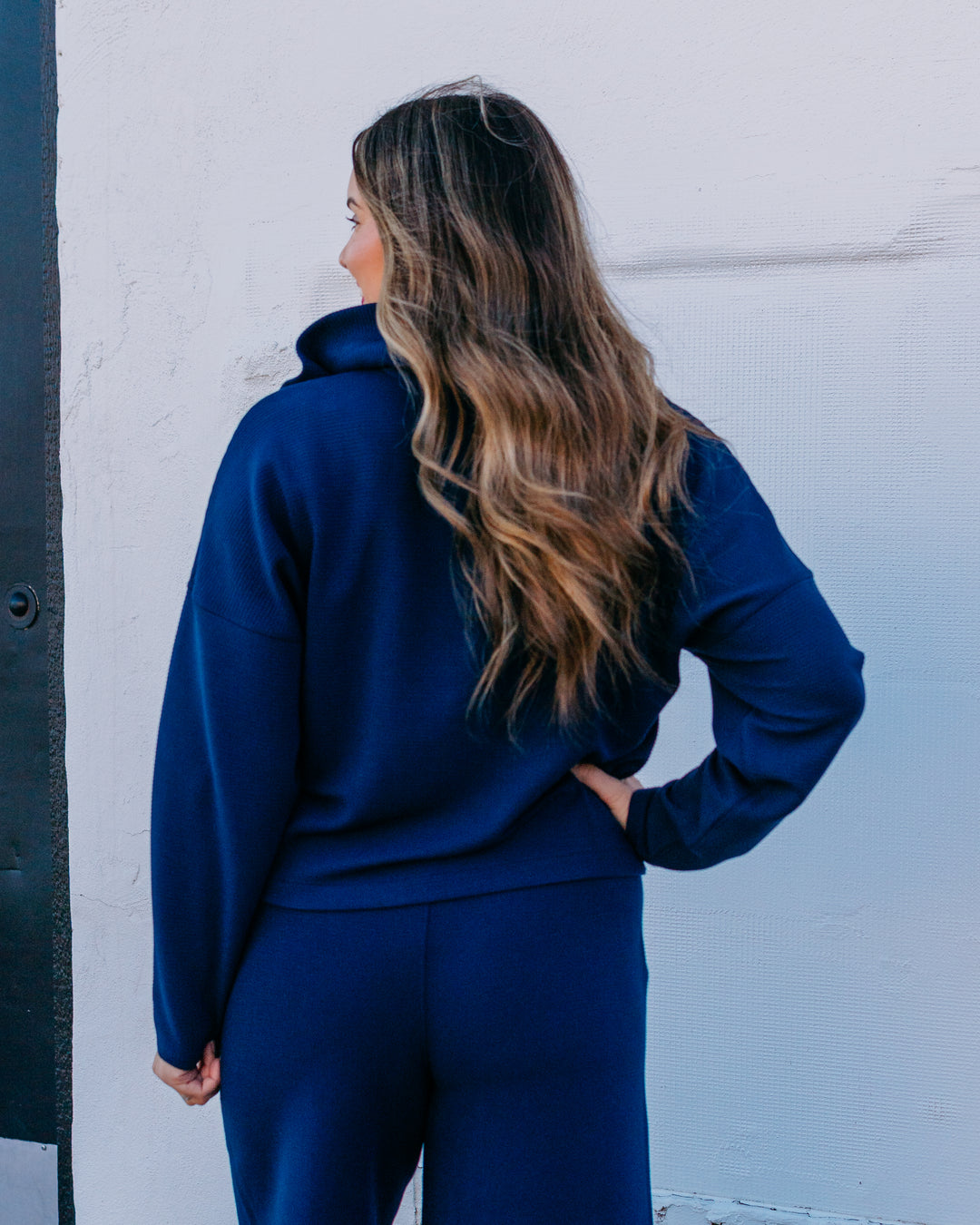 Spanx Airessentials: French Rib Half Zip in Timeless Navy (22401R) - The Vogue Boutique