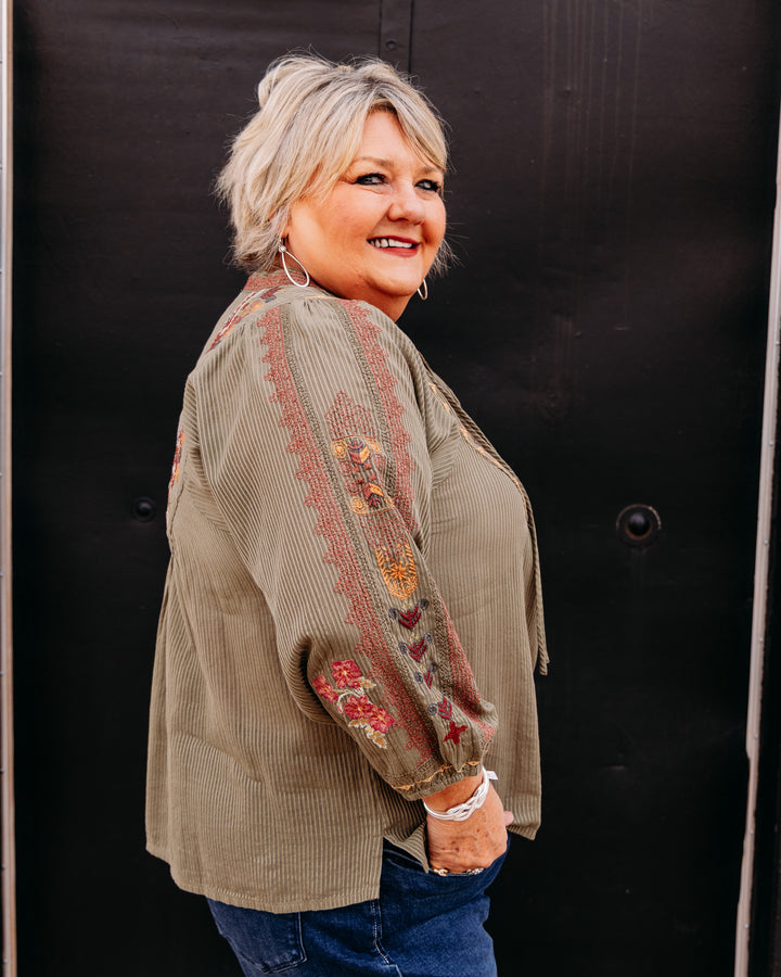 Johnny Was: Camila Blouse in Olivine
