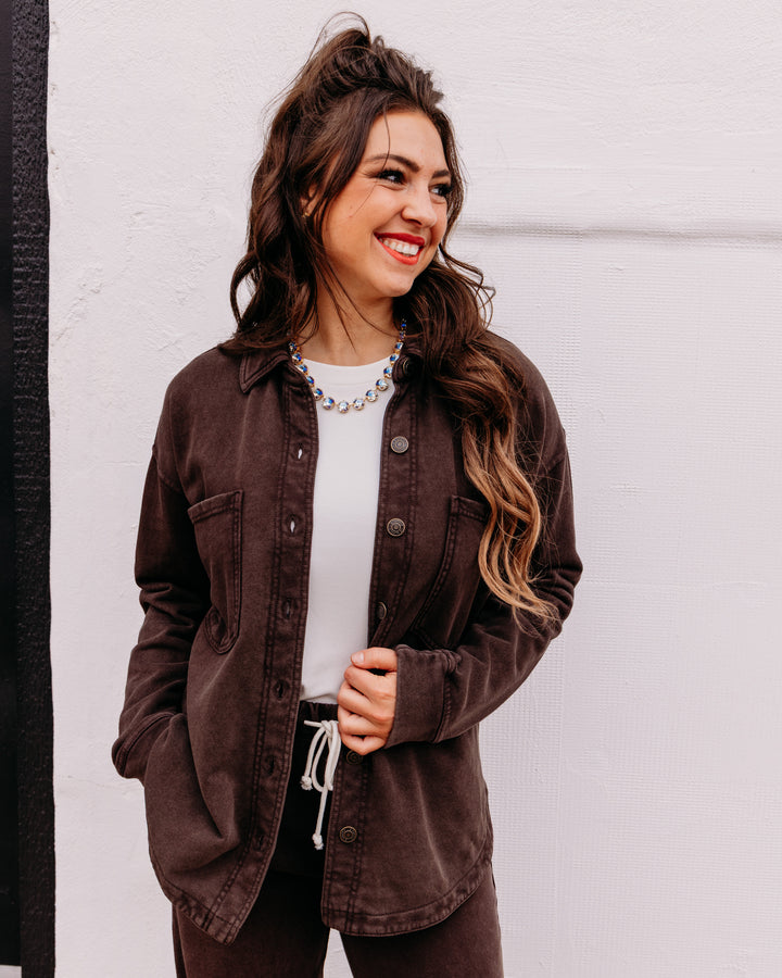 Z Supply: All Day Knit Jacket in Dark Chocolate