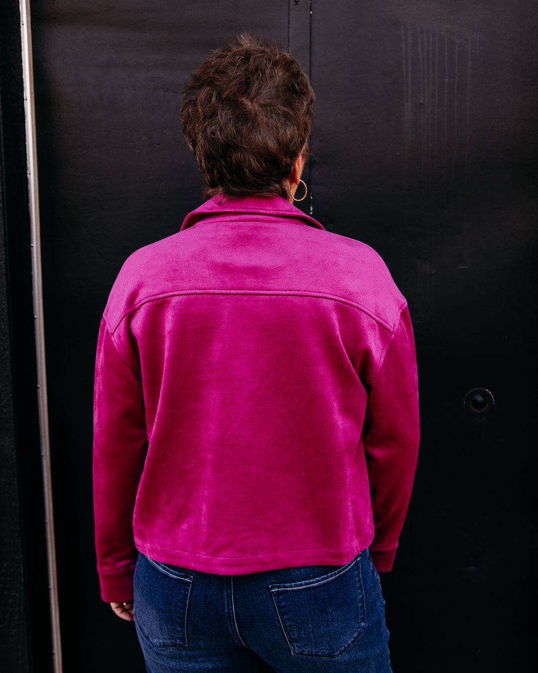 Multiples: Button Front Jacket in Deep Fuchsia (M46502JM)
