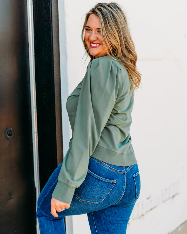 Another Love: Sammi Sweatshirt in Slate Green - The Vogue Boutique