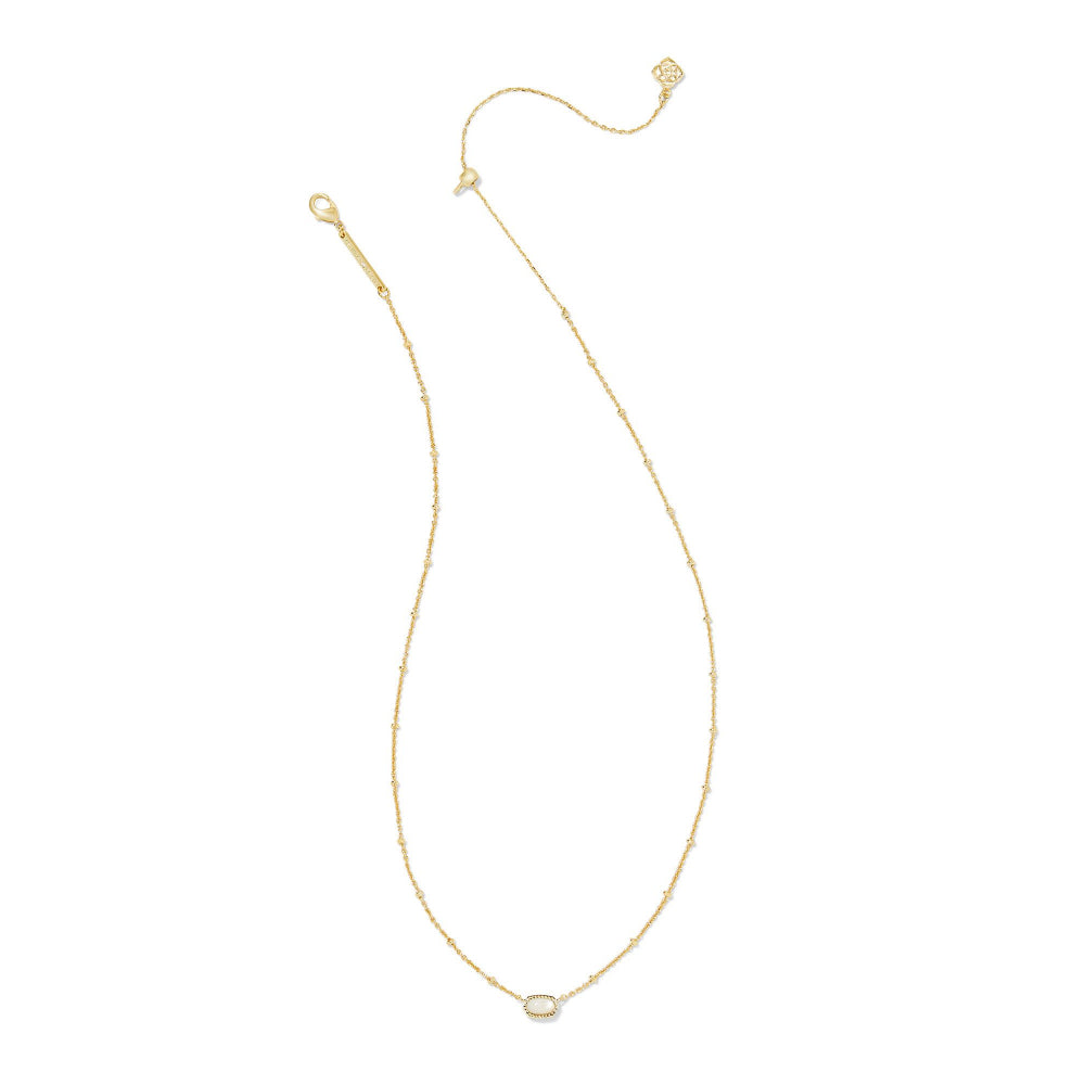 Kendra Scott: Mini Elisa Satellite Short Pendant Necklace in Gold Ivory Mother Of Pearl - The Vogue Boutique