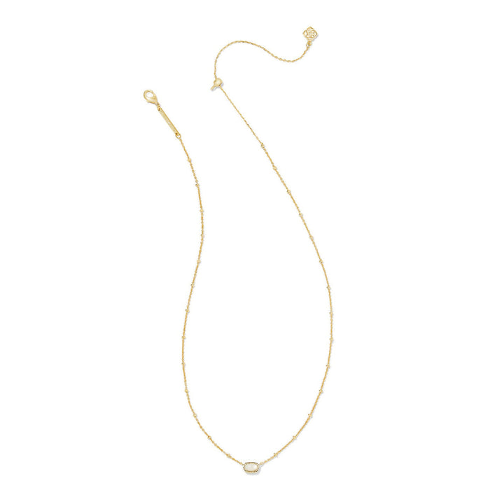 Kendra Scott: Mini Elisa Satellite Short Pendant Necklace in Gold Ivory Mother Of Pearl - The Vogue Boutique