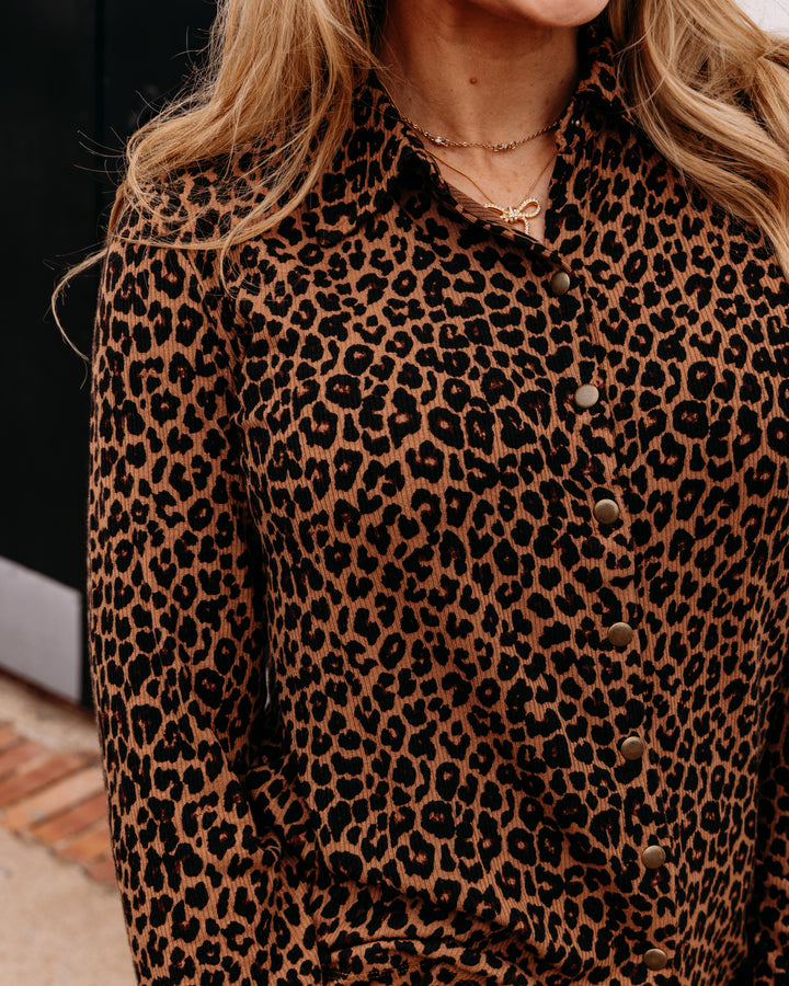 Tru Luxe: Snap Front Print Knit Shirt in Neuani (T36368TM)