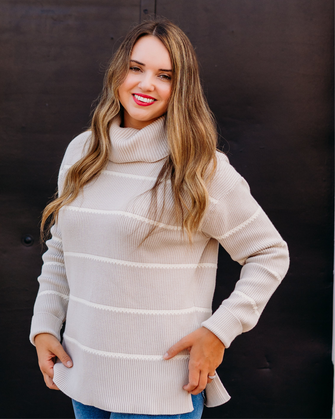 Varley: Hamish Stitch Knit Sweater in Silver Birch - The Vogue Boutique