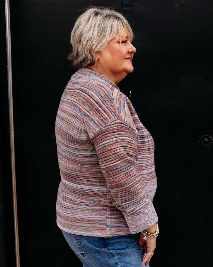 French Dressing Jeans: Boat Neck Long Sleeve Sweater in Multi Sp (1215888)