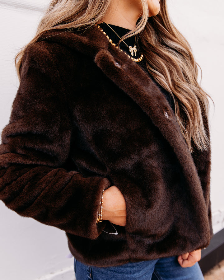 Kut: Saskia Faux Fur Jacket in Chocolate (KJ68501)