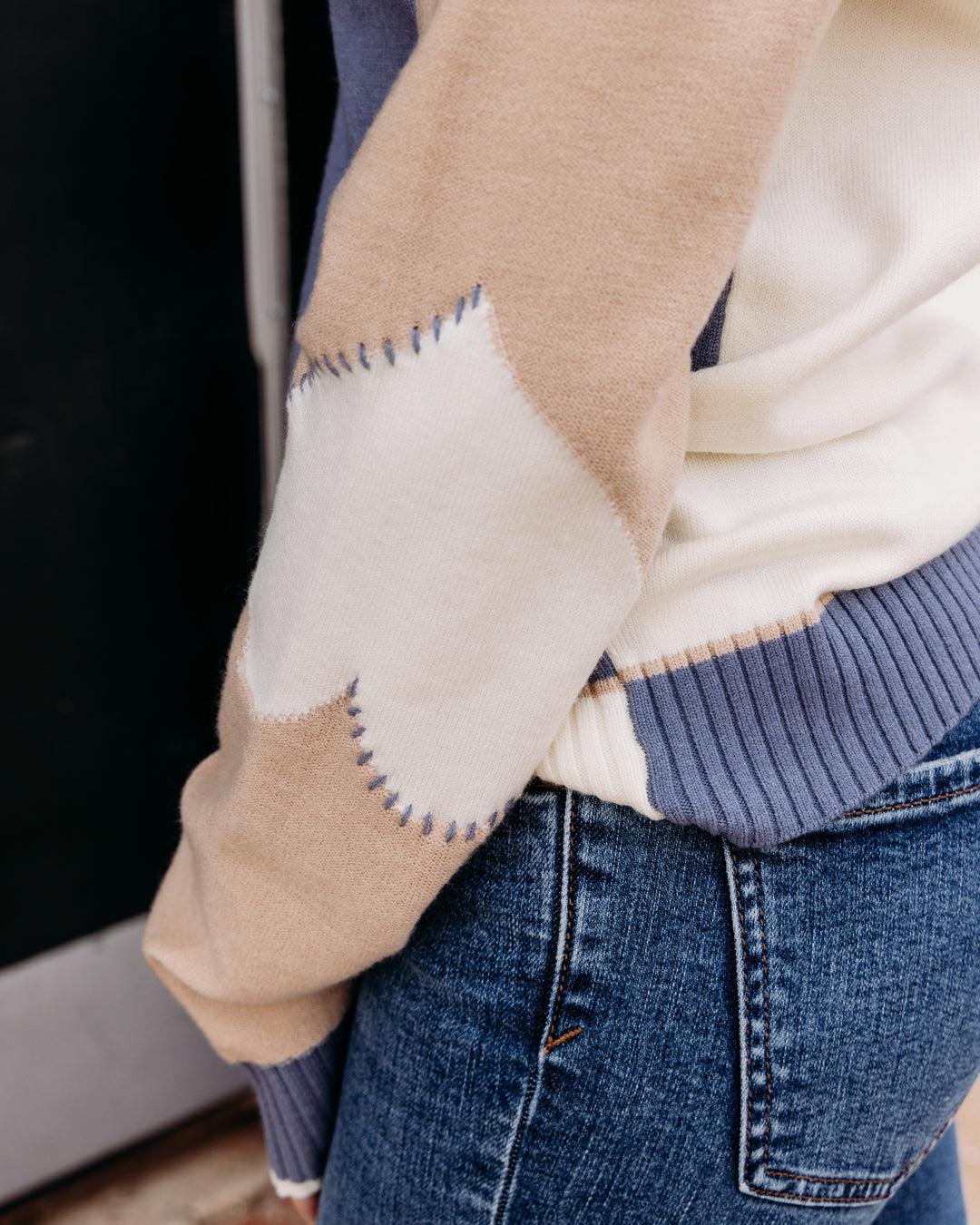 French Dressing Jeans: Long Sleeve Boatneck Sweater in Indigo (1938203)