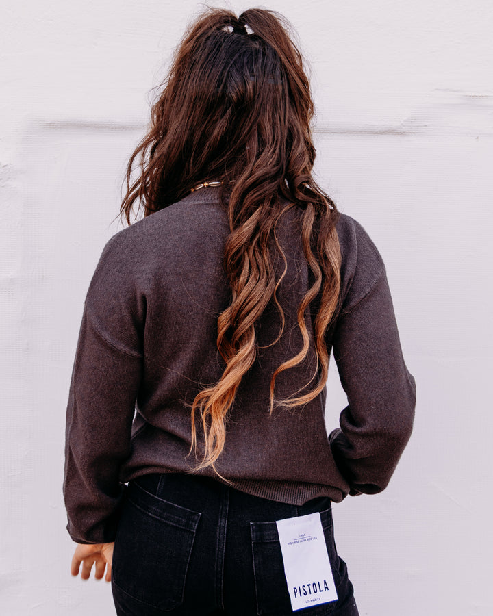 Charlie B: Mock Sweater With Sequins in Café Chiné (C2149)