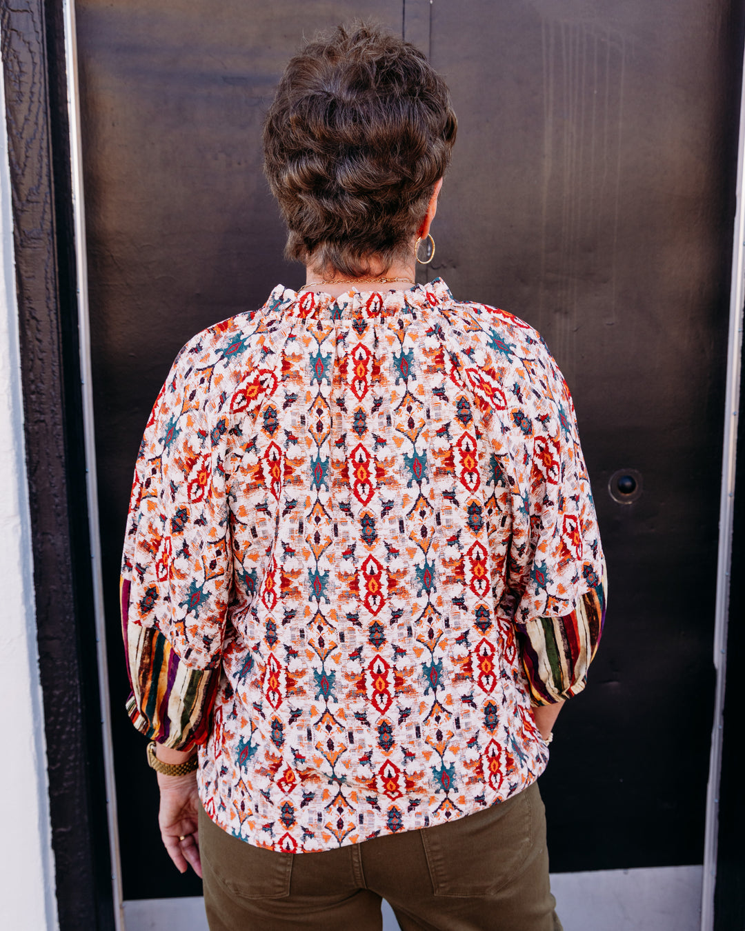 Joy Joy: Loom Peasant Blouse in Desert (79H7555)